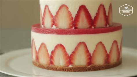 No Bake Two Tier Strawberry Cheesecake Recipe Cooking Tree