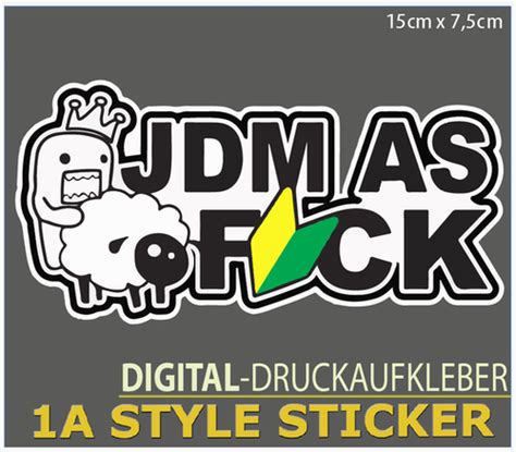 JDM AS FUCK Sticker Domokun Pedobär Wakaba Decal Aufkleber JDMstyle 1astylesticker