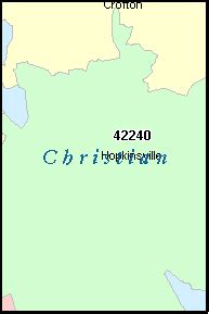 CHRISTIAN County, Kentucky Digital ZIP Code Map