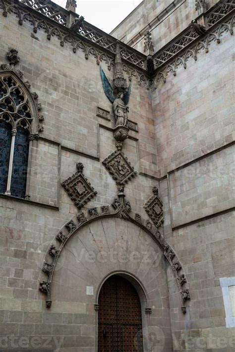 Detail of the historic Casa de la Ciutat at the Gothic Square in ...