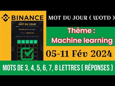 Mot Du Jour Binance Tous Les R Ponses Th Me Machine Learning