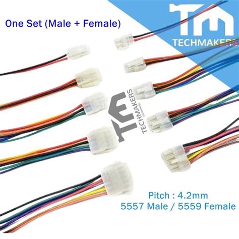 5557/5559 Male and Female Connector Cable 18 AWG 4.2mm 2/4/6/8/10/12/14 ...