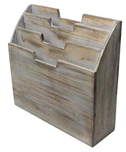 Vintage Rustic Wooden Office Desk Organizer Vertical Paper File