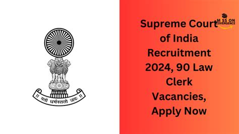 Supreme Court Of India Recruitment 2024 90 Law Clerk Vacancies Apply