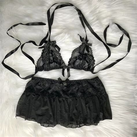 Avidlove Intimates Sleepwear Nwt Sexy Avidlove Black Lace Ribbons