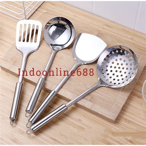 Jual INDOLINE SPATULA SUTIL SET STAINLESS STEEL 4IN1 SENDOK