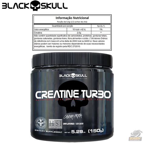 Combo Whey Turbo Refil 907g Creatine Turbo 150g Black Skull