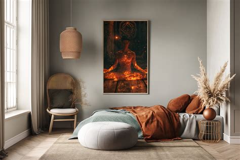 Meditative Ecstasy Celestian Body Handsome Naked Man Wall Decor Piece Of Art Naked Male Body