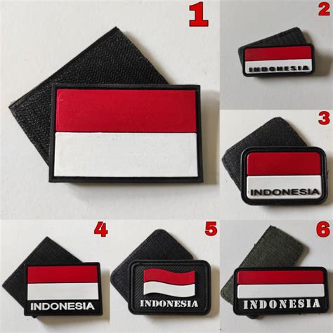 Jual Patch Rubber Logo Bendera Merah Putih Indonesia Tempelan Emblem