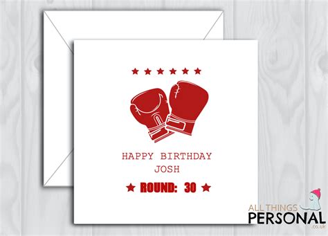 Personalised Boxing Birthday Card For Son Grandson Nephew Etsy