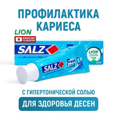 LION Зубная паста Salz Fresh мятная с фтором и солью / Комплексная ...