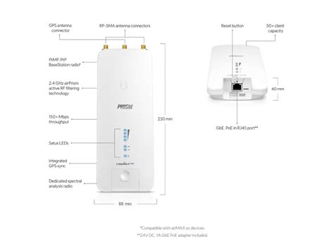 Ubiquiti Rocket Ac Prism Ghz Lite Airmax Ac Basestation Bpc Technology