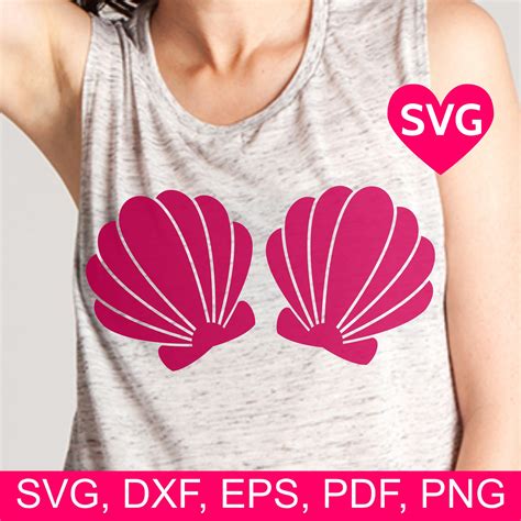 Mermaid Shells Svg Seashell Svg Mermaid Bra Seashells Svg Ocean Svg