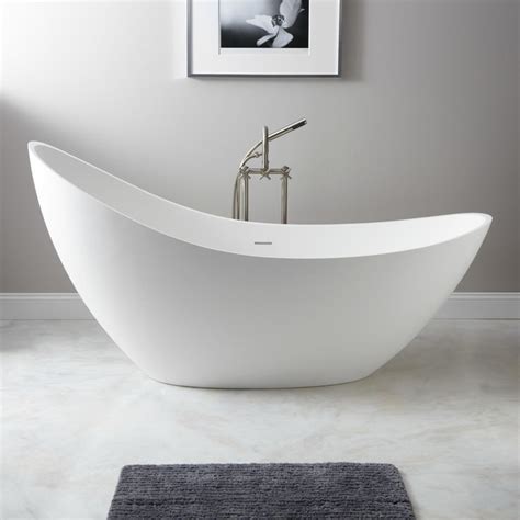 73" Ballico Resin Freestanding Slipper Tub - Modern - Bathtubs - by ...