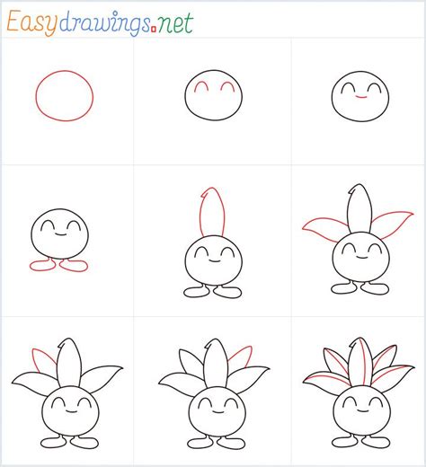 How To Draw Oddish Step By Step 9 Easy Phase Easy Pokemon