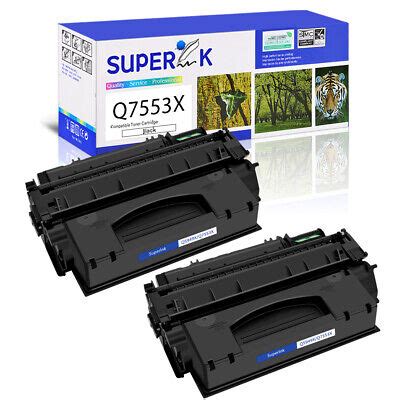 2 Pack Q7553X 53X Toner For HP LaserJet P2010 P2014 P2015 P2015d ...