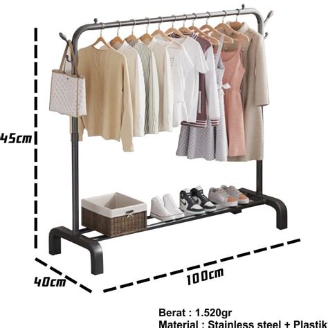 Jual Terlaris Rak Baju Gantungan Baju Besi Stand Hanger Display Butik