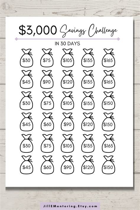 Save 3 000 In 30 Days PRINTABLE PDF In 3 Sizes US Letter A4 A5