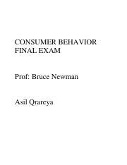 Final Paper Bruce Pdf Consumer Behavior Final Exam Prof Bruce Newman