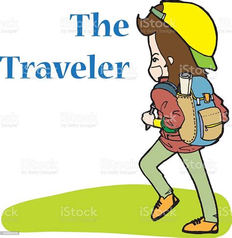 The Cute Girl Traveler Stock Illustration Download Image Now Arts