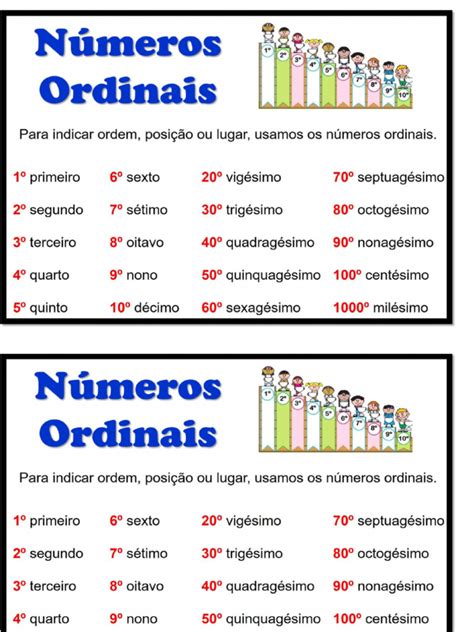 Número Ordinário - Cartaz Numeros Ordinais | PDF