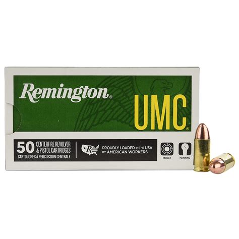 Remington Umc 9mm 115 Grain Full Metal Jacket 50 Round Box