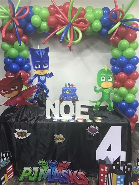 Pj Masks Balloon Decor 1 Year Old Birthday Party Pj Masks Birthday