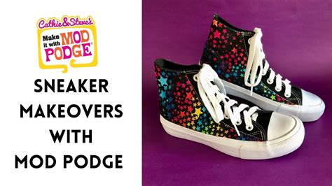 How To Add Fabric To High Top Sneakers With Fabric Mod Podge YouTube