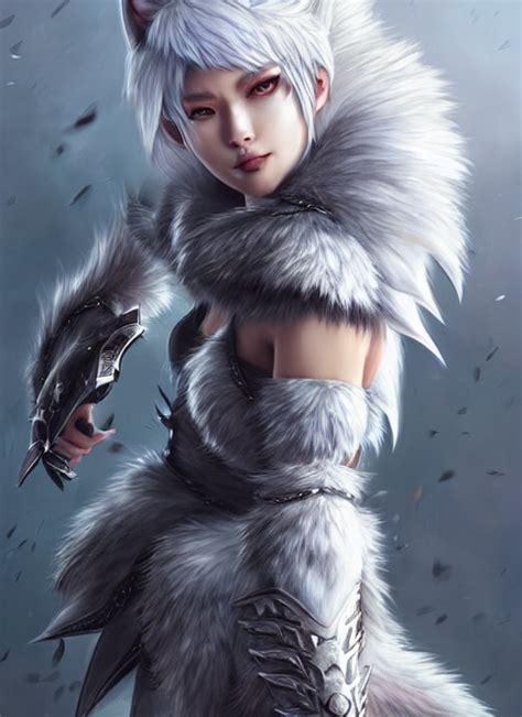 Krea Ai Warrior Fur Lined Wolf Armor Gorgeous And El