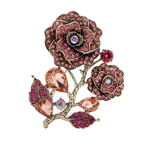 Cindy Xiang Rhinestone Large Flower Brooches For Women Colors