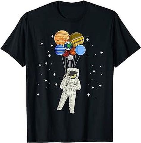 Astronaut Holding Planet Balloons Of Solar System T Shirt Walmart