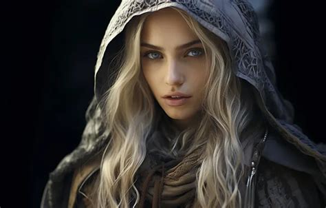 Wallpaper girl blonde hood for mobile and desktop section девушки