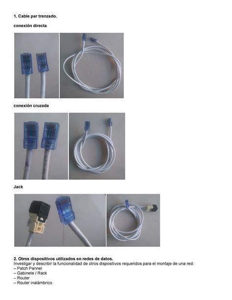 Practica 01 desarrollo 1 Cable par trenzado conexión directa