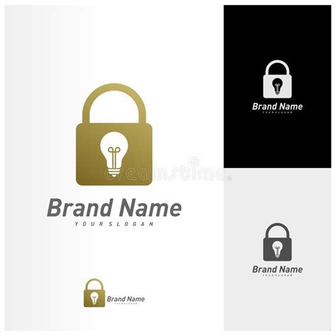 Creative Lock Logo Vector Template Light Bulb With Lock Logo Design