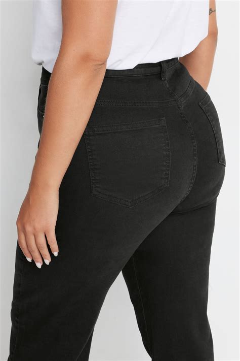 Yours Plus Size Black Wide Leg Denim Jeans Yours Clothing