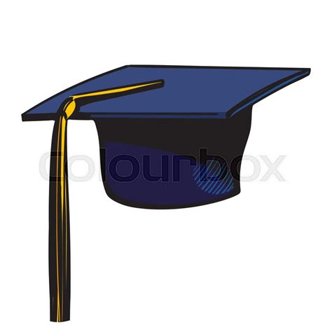 Graduation Cap With Yellow Tassel Stock Vector Colourbox