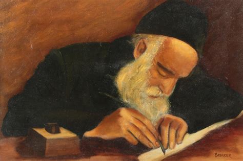 Braiker Oil Painting Of Old Man Writing Ebth