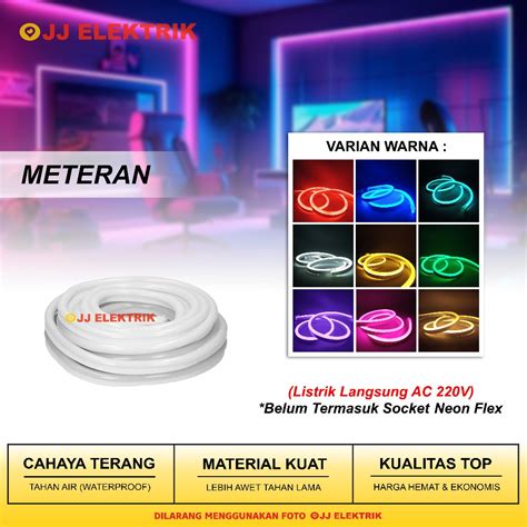 Jual Neon Flex Lampu Led Neon Flexible Selang Meteran V Volt