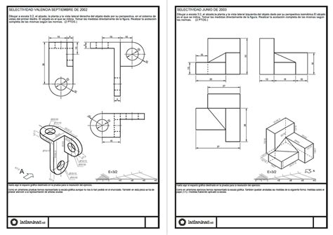 Perspectiva axonométrica Ejercicios de vistas y normalización EBAU