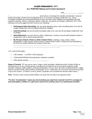 Fillable Online Authorization For Use Or Disclosure Of Kaiser