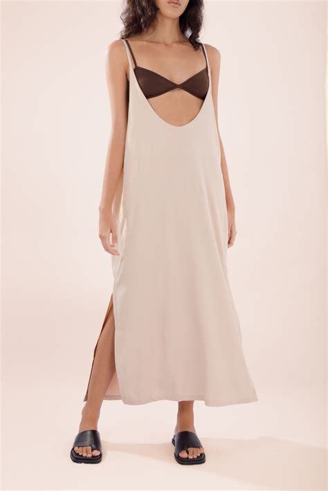 Vestido Sobrepor Naked Bege Duna Mahina