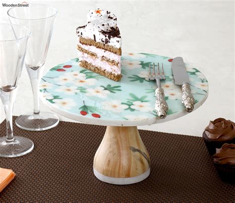 Buy Flowered Marble Cake Stand Online In India At Best Price Modern