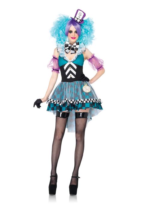 5 Pcs Women Adult Magician Costume Alice In Wonderland Mad Hatter Cosplay Costume Halloween