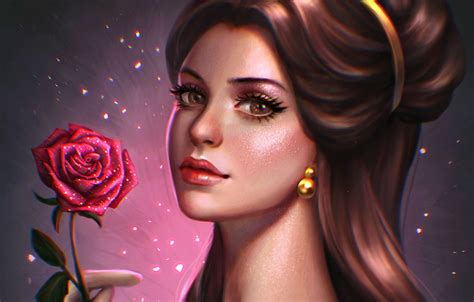 Wallpaper Figure Rose Belle Beauty And The Beast Beauty And The