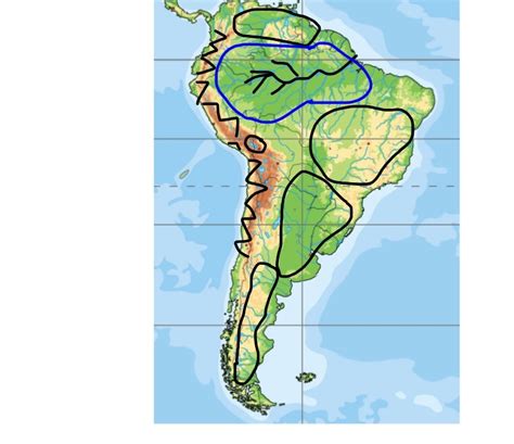 PHYSICAL MAP SOUTH AMERICA Diagram | Quizlet