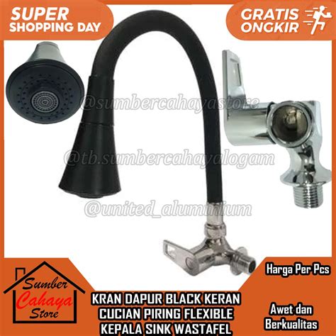 Jual Kran Angsa Tanam Flexible Kepala Besar On Off Keran Dapur Sink Bak