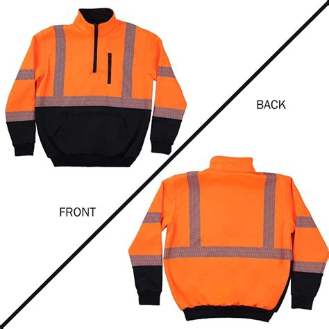 Customized Class 3 High Visibility Sweatshirt Reflective Safety Work ...