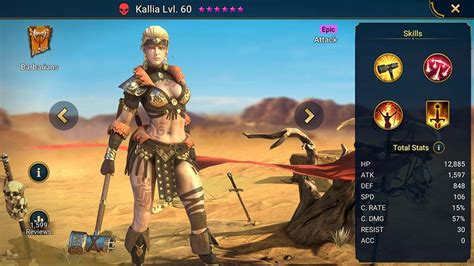 Kallia Raid Shadow Legends Info Skills Equipment Mastery Guide