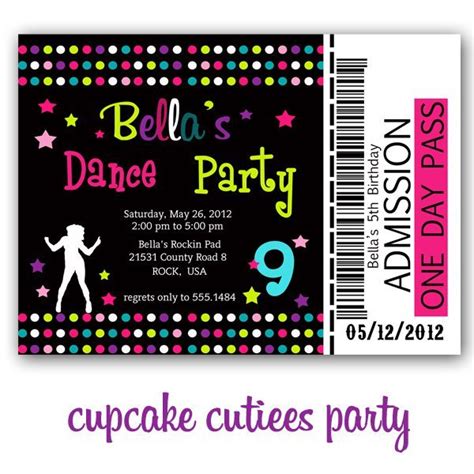 Dance Party Invitations Printable