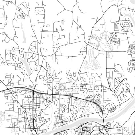 Tuscaloosa Map Print, Tuscaloosa Map Poster Wall Art, Al City Map